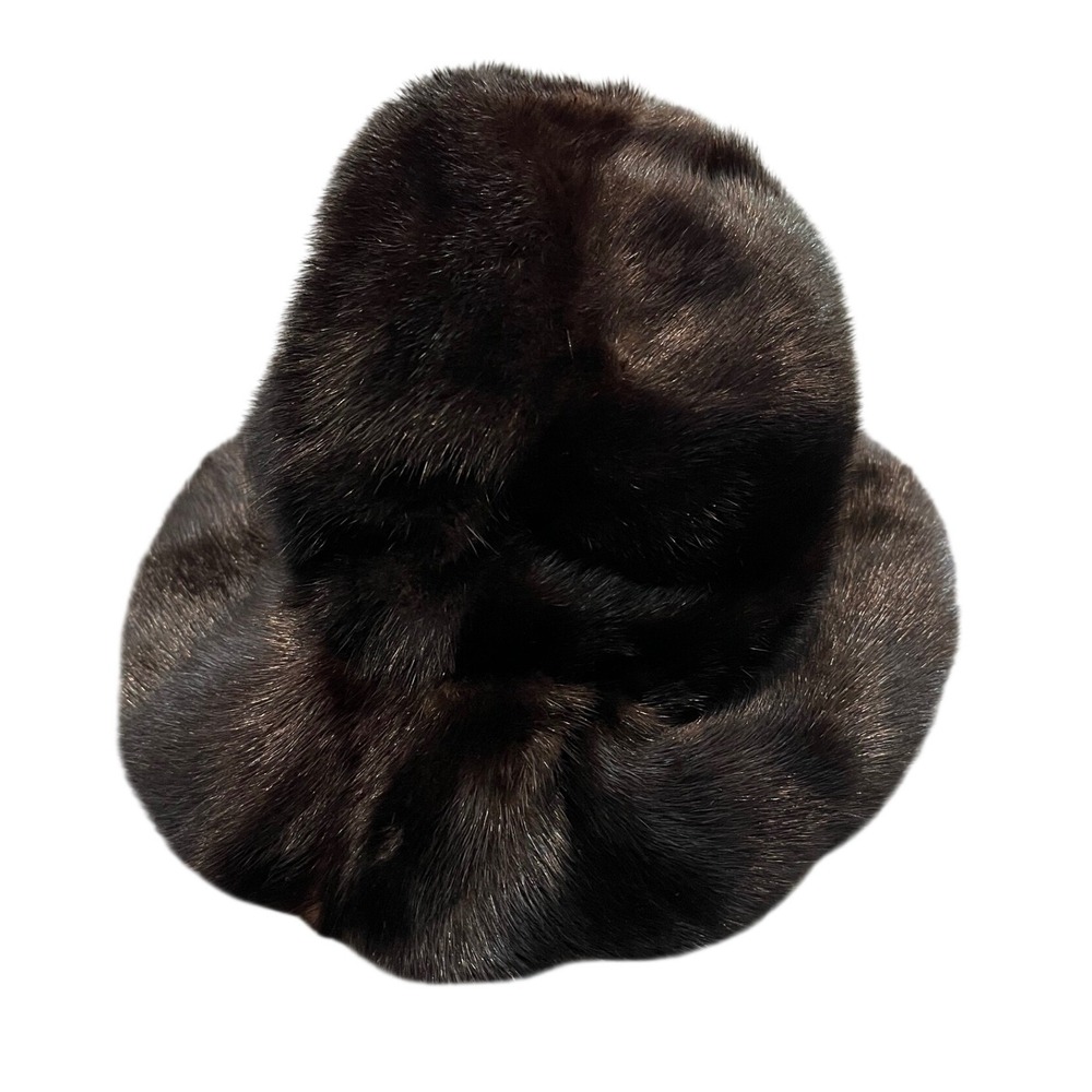 Montaldo's Vincent & Bill Fur Hat Womens OS Brown Vintage Mink Cloche New York
